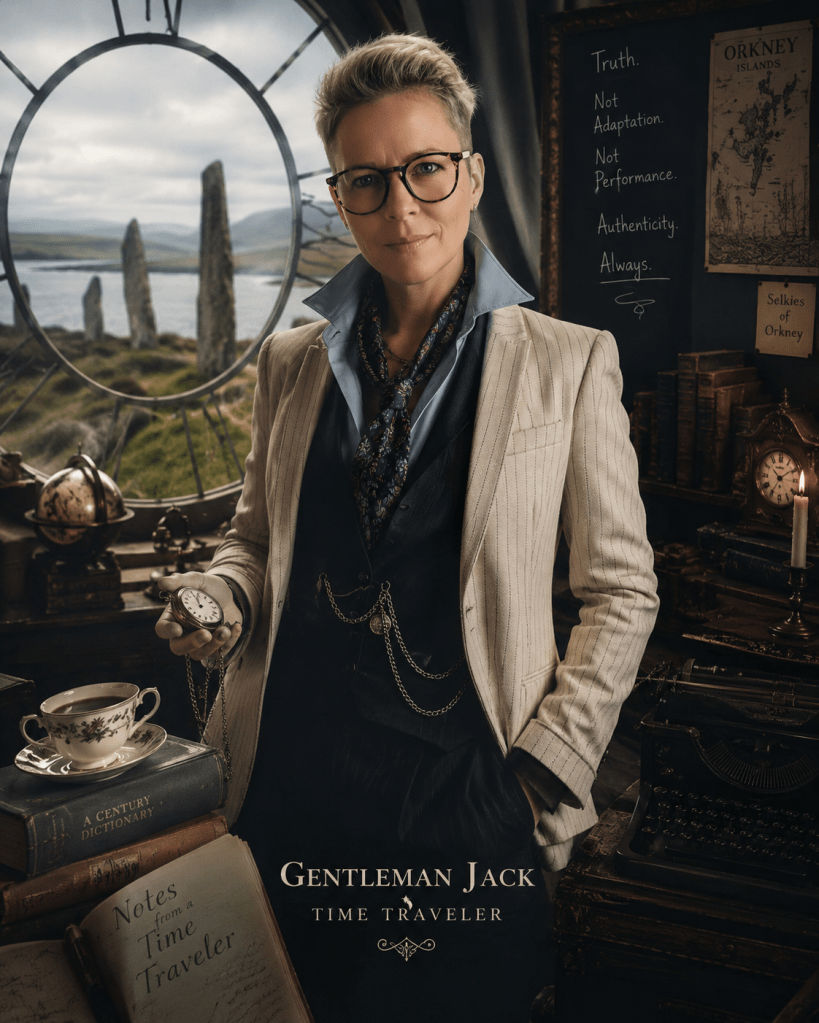 Time traveller “Gentleman Jack flare” in the present time by ChatGPT 